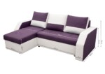 Coltar extensibil Madrid, 226x145x79 cm, 2 lazi depozitare, Reversibil, Alb/ MovGarantie: 2 ani | Interval lungime: Peste 200 cm | Tip: Extensibila | Material cadru: Lemn + Pal + MDF | Forma: Coltar | Material tapiterie: Textil; Piele ecologica | Numar locuri: 3 - imagine 2