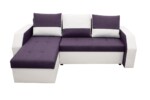 Coltar extensibil Madrid, 226x145x79 cm, 2 lazi depozitare, Reversibil, Alb/ MovGarantie: 2 ani | Interval lungime: Peste 200 cm | Tip: Extensibila | Material cadru: Lemn + Pal + MDF | Forma: Coltar | Material tapiterie: Textil; Piele ecologica | Numar locuri: 3 - imagine 5