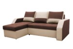 Coltar extensibil Madrid, 226x145x79 cm, 2 lazi depozitare, Reversibil, Maro/BejGarantie: 2 ani | Interval lungime: Peste 200 cm | Tip: Extensibila | Material cadru: Lemn + Pal + MDF | Forma: Coltar | Material tapiterie: Textil; Piele ecologica | Numar locuri: 3 - imagine 5