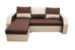 Coltar extensibil Madrid, 226x145x79 cm, 2 lazi depozitare, Reversibil, Maro/BejGarantie: 2 ani | Interval lungime: Peste 200 cm | Tip: Extensibila | Material cadru: Lemn + Pal + MDF | Forma: Coltar | Material tapiterie: Textil; Piele ecologica | Numar locuri: 3 - imagine 7