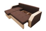 Coltar extensibil Madrid, 226x145x79 cm, 2 lazi depozitare, Reversibil, Maro/BejGarantie: 2 ani | Interval lungime: Peste 200 cm | Tip: Extensibila | Material cadru: Lemn + Pal + MDF | Forma: Coltar | Material tapiterie: Textil; Piele ecologica | Numar locuri: 3 - imagine 9