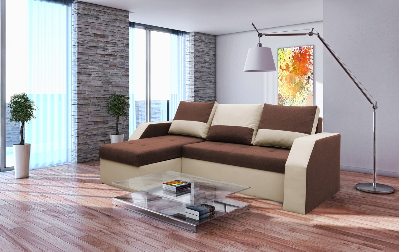 l-coltar-extensibil-madrid-226x145x79-cm-2-lazi-depozitare-reversibil-marobej Coltar extensibil Madrid, 226x145x79 cm, 2 lazi depozitare, Reversibil, Maro/BejGarantie: 2 ani | Interval lungime: Peste 200 cm | Tip: Extensibila | Material cadru: Lemn + Pal + MDF | Forma: Coltar | Material tapiterie: Textil; Piele ecologica | Numar locuri: 3 - imagine 1