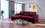 Coltar extensibil Madrid, 226x145x79 cm, 2 lazi depozitare, Reversibil, Rosu/NegruGarantie: 2 ani | Interval lungime: Peste 200 cm | Tip: Extensibila | Material cadru: Lemn + Pal + MDF | Forma: Coltar | Material tapiterie: Textil; Piele ecologica | Numar locuri: 3