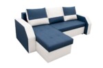 Coltar extensibil Madrid, 226x145x79 cm, 2 lazi depozitare, Reversibil, Alb/Albastru petrolGarantie: 2 ani | Interval lungime: Peste 200 cm | Tip: Extensibila | Material cadru: Lemn + Pal + MDF | Forma: Coltar | Material tapiterie: Textil; Piele ecologica | Numar locuri: 3 - imagine 9