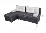 Coltar extensibil reversibil Modena Grey Daisies Flower 206 x 145 x 80 cm cu lada de depozitareSuprafata pentru dormit: 140 x 206 cm | Interval lungime: Peste 200 cm | Forma: Coltar | Tip: Extensibila | Material cadru: Lemn, MDF, PAL | Material tapiterie: Textil | Numar locuri: 3 | Garantie: 2 ani - imagine 2