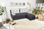 Coltar extensibil reversibil Modena Grey Daisies Flower 206 x 145 x 80 cm cu lada de depozitareSuprafata pentru dormit: 140 x 206 cm | Interval lungime: Peste 200 cm | Forma: Coltar | Tip: Extensibila | Material cadru: Lemn, MDF, PAL | Material tapiterie: Textil | Numar locuri: 3 | Garantie: 2 ani