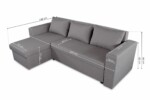 Coltar extensibil reversibil Napoli Gri, cu lada de depozitare, 247x148x78 cmTip: Extensibila | Interval lungime: Peste 200 cm | Forma: Coltar | Material tapiterie: Textil | Numar locuri: 3 - imagine 2