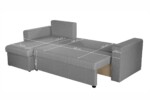 Coltar extensibil reversibil Napoli Gri, cu lada de depozitare, 247x148x78 cmTip: Extensibila | Interval lungime: Peste 200 cm | Forma: Coltar | Material tapiterie: Textil | Numar locuri: 3 - imagine 3