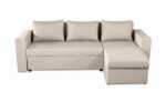 Coltar extensibil reversibil Napoli Bej, cu lada de depozitare, 247x148x78 cmInterval lungime: Peste 200 cm | Tip: Extensibila | Forma: Coltar | Material tapiterie: Textil | Numar locuri: 3 - imagine 2
