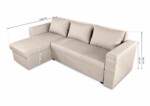 Coltar extensibil reversibil Napoli Bej, cu lada de depozitare, 247x148x78 cmInterval lungime: Peste 200 cm | Tip: Extensibila | Forma: Coltar | Material tapiterie: Textil | Numar locuri: 3 - imagine 3