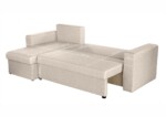 Coltar extensibil reversibil Napoli Bej, cu lada de depozitare, 247x148x78 cmInterval lungime: Peste 200 cm | Tip: Extensibila | Forma: Coltar | Material tapiterie: Textil | Numar locuri: 3 - imagine 5
