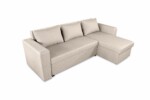 Coltar extensibil reversibil Napoli Bej, cu lada de depozitare, 247x148x78 cmInterval lungime: Peste 200 cm | Tip: Extensibila | Forma: Coltar | Material tapiterie: Textil | Numar locuri: 3 - imagine 8