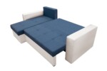 Coltar extensibil Toledo, 226x145x79 cm, 2 lazi depozitare, Reversibil, Alb/Albastru petrolInterval lungime: Peste 200 cm | Tip: Extensibila | Material cadru: Lemn + Pal + MDF | Forma: Coltar | Material tapiterie: Textil; Piele ecologica | Numar locuri: 3 - imagine 11