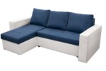 Coltar extensibil Toledo, 226x145x79 cm, 2 lazi depozitare, Reversibil, Alb/Albastru petrolInterval lungime: Peste 200 cm | Tip: Extensibila | Material cadru: Lemn + Pal + MDF | Forma: Coltar | Material tapiterie: Textil; Piele ecologica | Numar locuri: 3 - imagine 5
