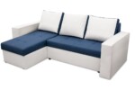 Coltar extensibil Toledo, 226x145x79 cm, 2 lazi depozitare, Reversibil, Alb/Albastru petrolInterval lungime: Peste 200 cm | Tip: Extensibila | Material cadru: Lemn + Pal + MDF | Forma: Coltar | Material tapiterie: Textil; Piele ecologica | Numar locuri: 3 - imagine 6