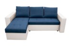 Coltar extensibil Toledo, 226x145x79 cm, 2 lazi depozitare, Reversibil, Alb/Albastru petrolInterval lungime: Peste 200 cm | Tip: Extensibila | Material cadru: Lemn + Pal + MDF | Forma: Coltar | Material tapiterie: Textil; Piele ecologica | Numar locuri: 3 - imagine 7