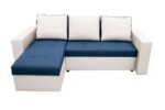 Coltar extensibil Toledo, 226x145x79 cm, 2 lazi depozitare, Reversibil, Alb/Albastru petrolInterval lungime: Peste 200 cm | Tip: Extensibila | Material cadru: Lemn + Pal + MDF | Forma: Coltar | Material tapiterie: Textil; Piele ecologica | Numar locuri: 3 - imagine 8
