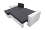 Coltar extensibil Toledo, 226x145x79 cm, 2 lazi depozitare, Reversibil, Alb/AntracitInterval lungime: Peste 200 cm | Tip: Extensibila | Material cadru: Lemn + Pal + MDF | Forma: Coltar | Material tapiterie: Textil; Piele ecologica | Numar locuri: 3 - imagine 11