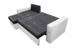 Coltar extensibil Toledo, 226x145x79 cm, 2 lazi depozitare, Reversibil, Alb/AntracitInterval lungime: Peste 200 cm | Tip: Extensibila | Material cadru: Lemn + Pal + MDF | Forma: Coltar | Material tapiterie: Textil; Piele ecologica | Numar locuri: 3 - imagine 4