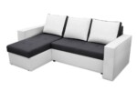 Coltar extensibil Toledo, 226x145x79 cm, 2 lazi depozitare, Reversibil, Alb/AntracitInterval lungime: Peste 200 cm | Tip: Extensibila | Material cadru: Lemn + Pal + MDF | Forma: Coltar | Material tapiterie: Textil; Piele ecologica | Numar locuri: 3 - imagine 6