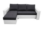 Coltar extensibil Toledo, 226x145x79 cm, 2 lazi depozitare, Reversibil, Alb/AntracitInterval lungime: Peste 200 cm | Tip: Extensibila | Material cadru: Lemn + Pal + MDF | Forma: Coltar | Material tapiterie: Textil; Piele ecologica | Numar locuri: 3 - imagine 7