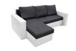 Coltar extensibil Toledo, 226x145x79 cm, 2 lazi depozitare, Reversibil, Alb/AntracitInterval lungime: Peste 200 cm | Tip: Extensibila | Material cadru: Lemn + Pal + MDF | Forma: Coltar | Material tapiterie: Textil; Piele ecologica | Numar locuri: 3 - imagine 9
