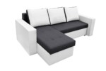Coltar extensibil Toledo, 226x145x79 cm, 2 lazi depozitare, Reversibil, Alb/AntracitInterval lungime: Peste 200 cm | Tip: Extensibila | Material cadru: Lemn + Pal + MDF | Forma: Coltar | Material tapiterie: Textil; Piele ecologica | Numar locuri: 3 - imagine 10