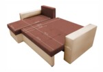 Coltar extensibil Toledo, 226x145x79 cm, 2 lazi depozitare, Reversibil, Bej/MaroInterval lungime: Peste 200 cm | Tip: Extensibila | Material cadru: Lemn + Pal + MDF | Forma: Coltar | Material tapiterie: Textil; Piele ecologica | Numar locuri: 3 - imagine 4