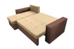 Coltar extensibil Toledo, 226x145x79 cm, 2 lazi depozitare, Reversibil, Maro/CremInterval lungime: Peste 200 cm | Tip: Extensibila | Material cadru: Lemn + Pal + MDF | Forma: Coltar | Material tapiterie: Textil; Piele ecologica | Numar locuri: 3 - imagine 11