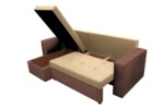 Coltar extensibil Toledo, 226x145x79 cm, 2 lazi depozitare, Reversibil, Maro/CremInterval lungime: Peste 200 cm | Tip: Extensibila | Material cadru: Lemn + Pal + MDF | Forma: Coltar | Material tapiterie: Textil; Piele ecologica | Numar locuri: 3 - imagine 13