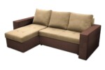 Coltar extensibil Toledo, 226x145x79 cm, 2 lazi depozitare, Reversibil, Maro/CremInterval lungime: Peste 200 cm | Tip: Extensibila | Material cadru: Lemn + Pal + MDF | Forma: Coltar | Material tapiterie: Textil; Piele ecologica | Numar locuri: 3 - imagine 5