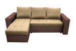 Coltar extensibil Toledo, 226x145x79 cm, 2 lazi depozitare, Reversibil, Maro/CremInterval lungime: Peste 200 cm | Tip: Extensibila | Material cadru: Lemn + Pal + MDF | Forma: Coltar | Material tapiterie: Textil; Piele ecologica | Numar locuri: 3 - imagine 7