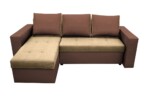 Coltar extensibil Toledo, 226x145x79 cm, 2 lazi depozitare, Reversibil, Maro/CremInterval lungime: Peste 200 cm | Tip: Extensibila | Material cadru: Lemn + Pal + MDF | Forma: Coltar | Material tapiterie: Textil; Piele ecologica | Numar locuri: 3 - imagine 8