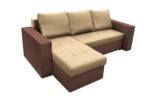 Coltar extensibil Toledo, 226x145x79 cm, 2 lazi depozitare, Reversibil, Maro/CremInterval lungime: Peste 200 cm | Tip: Extensibila | Material cadru: Lemn + Pal + MDF | Forma: Coltar | Material tapiterie: Textil; Piele ecologica | Numar locuri: 3 - imagine 9