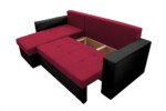 Coltar extensibil Toledo, 226x145x79 cm, 2 lazi depozitare, Reversibil, Rosu/NegruInterval lungime: Peste 200 cm | Tip: Extensibila | Material cadru: Lemn + Pal + MDF | Forma: Coltar | Material tapiterie: Textil; Piele ecologica | Numar locuri: 3 - imagine 11