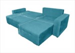 Coltar extensibil Venice, 287x169x96 cm, cu lada de depozitare, AlbastruTip: Extensibila | Interval lungime: Peste 200 cm | Forma: Coltar | Material tapiterie: Textil | Numar locuri: 3 | Garantie: 2 ani - imagine 3