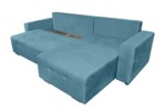 Coltar extensibil Venice, 287x169x96 cm, cu lada de depozitare, AlbastruTip: Extensibila | Interval lungime: Peste 200 cm | Forma: Coltar | Material tapiterie: Textil | Numar locuri: 3 | Garantie: 2 ani - imagine 7