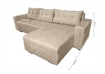 Coltar extensibil Venice, 287x169x96 cm, cu lada de depozitare, BejTip: Extensibila | Interval lungime: Peste 200 cm | Forma: Coltar | Material tapiterie: Textil | Numar locuri: 3 | Garantie: 2 ani - imagine 2