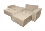Coltar extensibil Venice, 287x169x96 cm, cu lada de depozitare, BejTip: Extensibila | Interval lungime: Peste 200 cm | Forma: Coltar | Material tapiterie: Textil | Numar locuri: 3 | Garantie: 2 ani - imagine 3