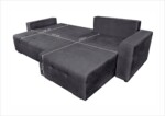 Coltar extensibil Venice, 287x169x96 cm, cu lada de depozitare, GraphiteTip: Extensibila | Interval lungime: Peste 200 cm | Forma: Coltar | Material tapiterie: Textil | Numar locuri: 3 | Garantie: 2 ani - imagine 3