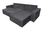 Coltar extensibil Venice, 287x169x96 cm, cu lada de depozitare, GraphiteTip: Extensibila | Interval lungime: Peste 200 cm | Forma: Coltar | Material tapiterie: Textil | Numar locuri: 3 | Garantie: 2 ani - imagine 7