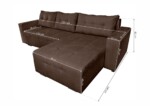 Coltar extensibil Venice, 287x169x96 cm, cu lada de depozitare, MaroTip: Extensibila | Interval lungime: Peste 200 cm | Forma: Coltar | Material tapiterie: Textil | Numar locuri: 3 | Garantie: 2 ani - imagine 2