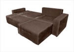 Coltar extensibil Venice, 287x169x96 cm, cu lada de depozitare, MaroTip: Extensibila | Interval lungime: Peste 200 cm | Forma: Coltar | Material tapiterie: Textil | Numar locuri: 3 | Garantie: 2 ani - imagine 3