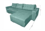 Coltar extensibil Venice, 287x169x96 cm, cu lada de depozitare, MintTip: Extensibila | Interval lungime: Peste 200 cm | Forma: Coltar | Material tapiterie: Textil | Numar locuri: 3 | Garantie: 2 ani - imagine 2