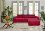 Coltar extensibil Venice, 287x169x96 cm, cu lada de depozitare, RosuTip: Extensibila | Interval lungime: Peste 200 cm | Forma: Coltar | Material tapiterie: Textil | Numar locuri: 3 | Garantie: 2 ani