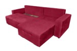 Coltar extensibil Venice, 287x169x96 cm, cu lada de depozitare, RosuTip: Extensibila | Interval lungime: Peste 200 cm | Forma: Coltar | Material tapiterie: Textil | Numar locuri: 3 | Garantie: 2 ani - imagine 4