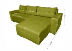 Coltar extensibil Venice, 287x169x96 cm, cu lada de depozitare, VerdeTip: Extensibila | Interval lungime: Peste 200 cm | Forma: Coltar | Material tapiterie: Textil | Numar locuri: 3 | Garantie: 2 ani - imagine 2