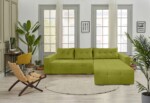 Coltar extensibil Venice, 287x169x96 cm, cu lada de depozitare, VerdeTip: Extensibila | Interval lungime: Peste 200 cm | Forma: Coltar | Material tapiterie: Textil | Numar locuri: 3 | Garantie: 2 ani