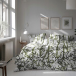 Lenjerie de pat dubla King Size, Bamboo, TC200, 4 piese, 200x220 cm, bumbac satinat, multicolorTip produs: Set | Numar bucati/set: 4 piese | Pentru: 2 persoane