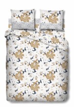 Lenjerie de pat dubla King Size, Maira, TC200, 4 piese, 200x220 cm, bumbac satinat, multicolorTip produs: Set | Numar bucati/set: 4 piese | Pentru: 2 persoane - imagine 2